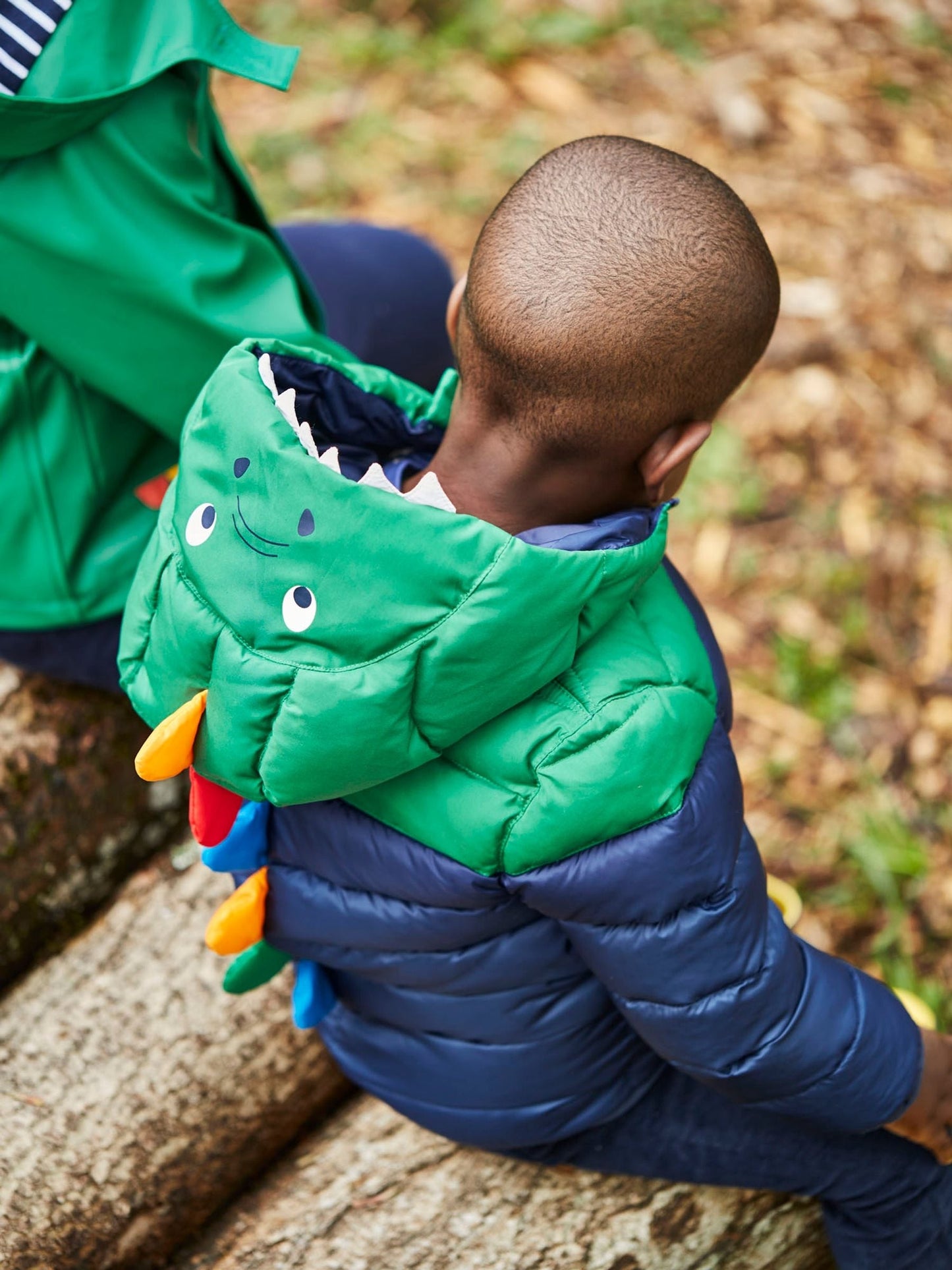 Dsiney Kidz - JoJo Maman Bébé Navy Green Dino Puffer Jacket image 2