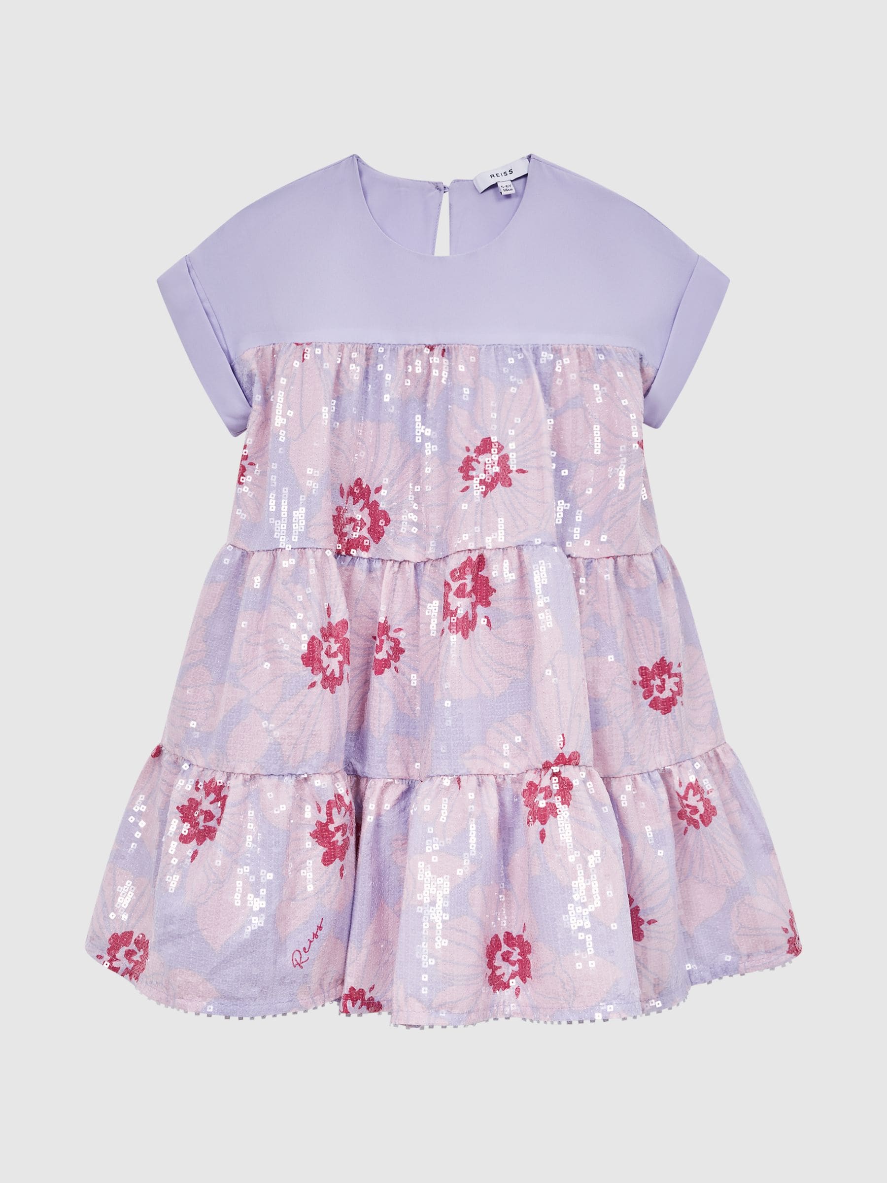 Dsiney Kidz - Reiss Lilac Lucie Sequin Print Tiered Dress image 2