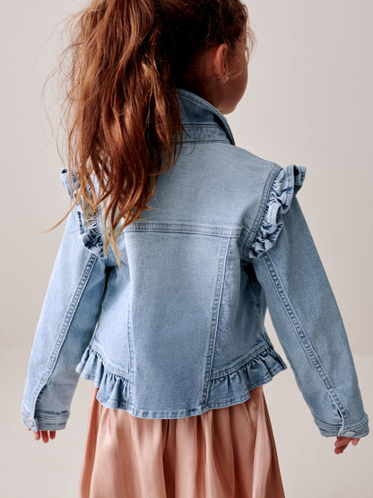 Dsiney Kidz - Mid Blue Frill Shoulder Denim Jacket (3-16yrs) image 3