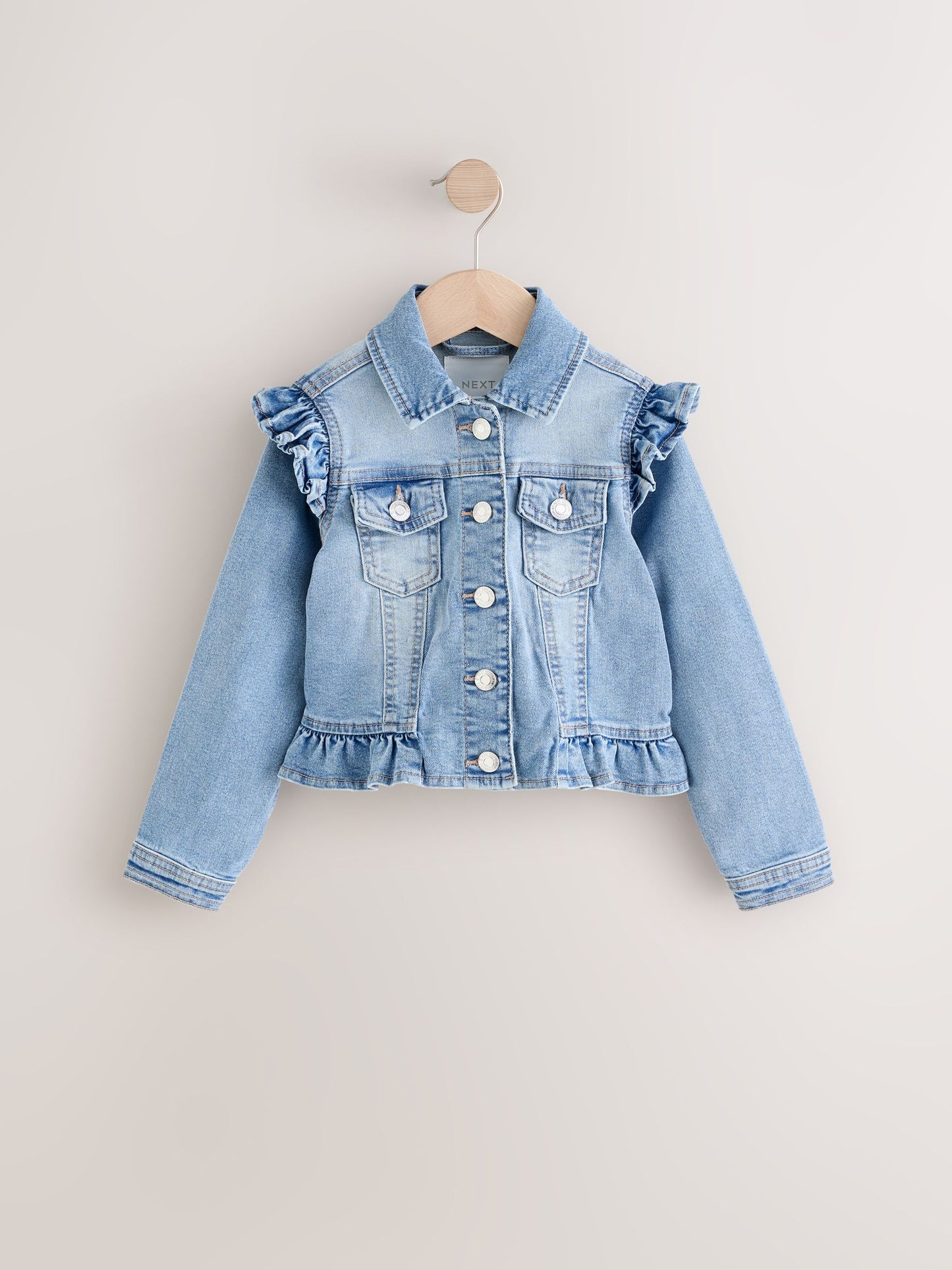 Dsiney Kidz - Mid Blue Frill Shoulder Denim Jacket (3-16yrs) image 5