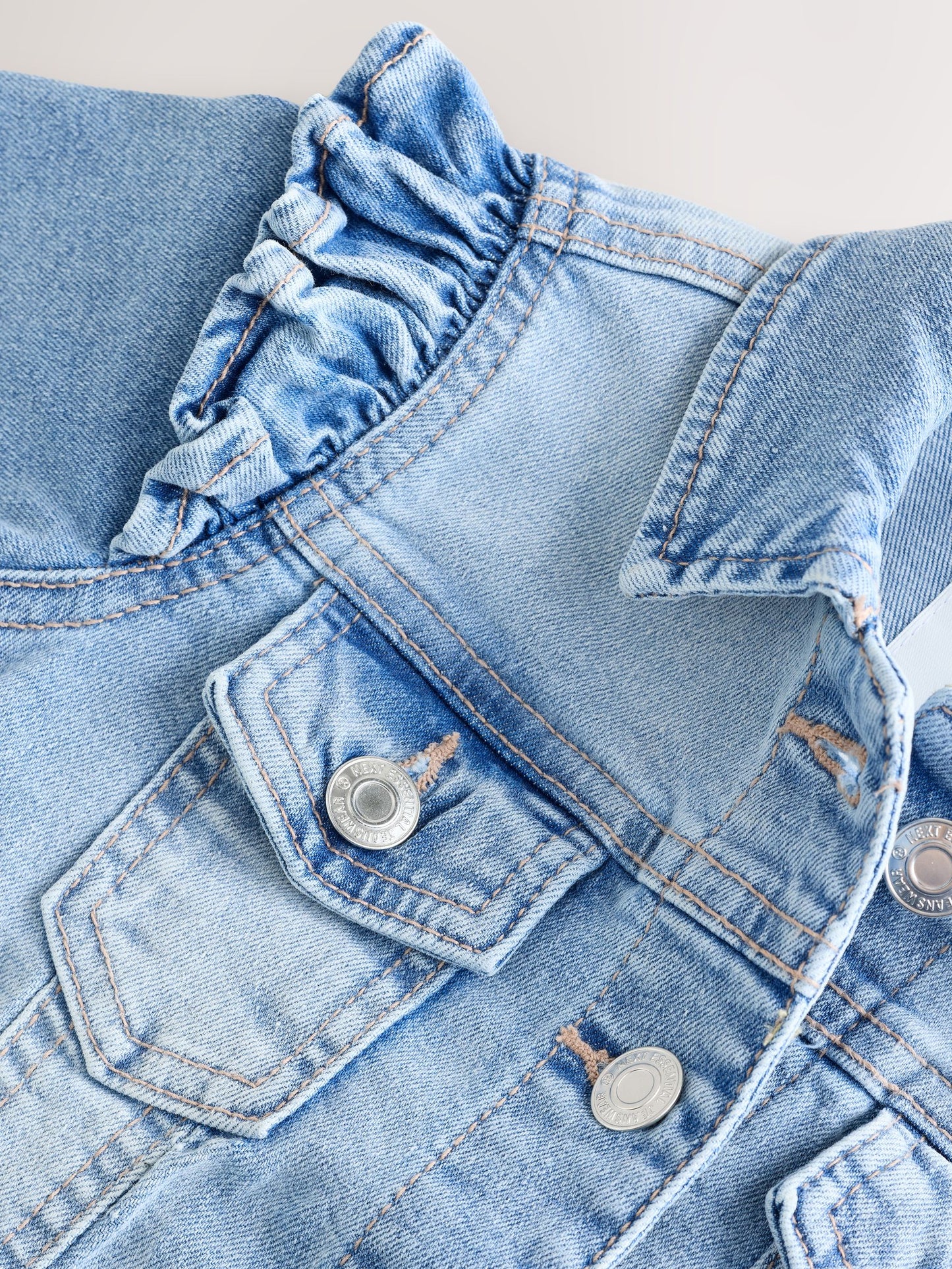 Dsiney Kidz - Mid Blue Frill Shoulder Denim Jacket (3-16yrs) image 8