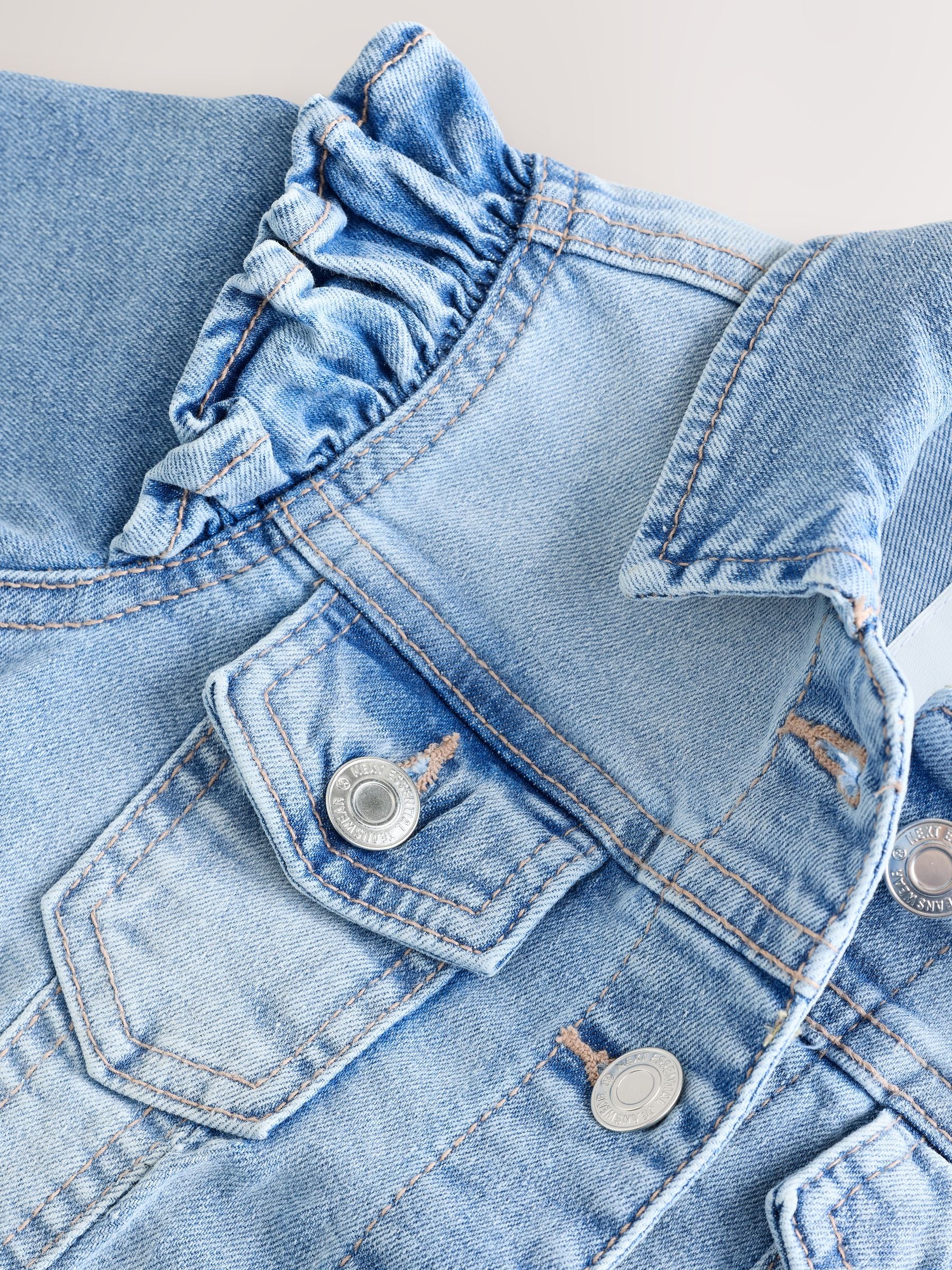 Dsiney Kidz - Mid Blue Frill Shoulder Denim Jacket (3-16yrs) image 8