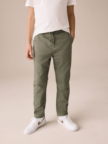 Dsiney Kidz - Khaki Green Regular Fit Rib Waist Pull-On Trousers (3-16yrs) image 1