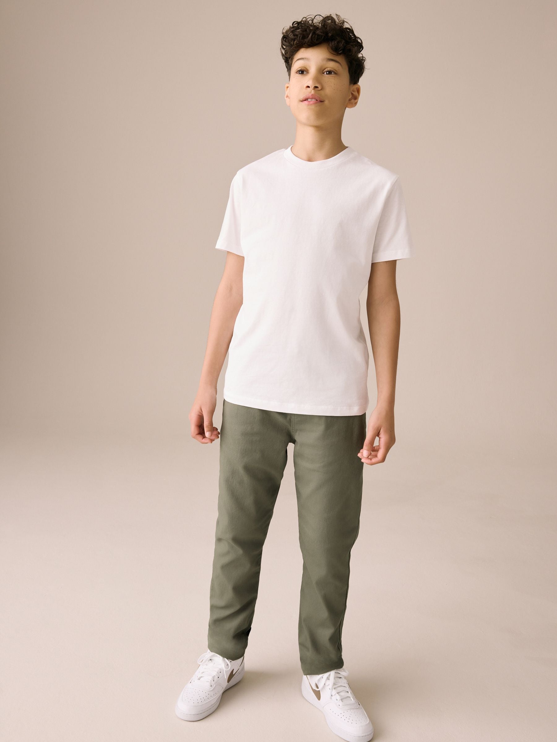 Dsiney Kidz - Khaki Green Regular Fit Rib Waist Pull-On Trousers (3-16yrs) image 2
