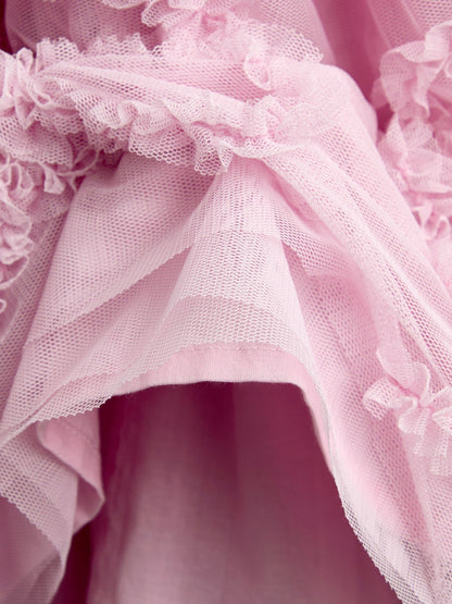 JoJo Maman Bébé Soft Pink Sequin & Tulle Bow Party Dress - image 3