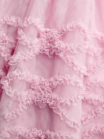 Dsiney Kidz - JoJo Maman Bébé Soft Pink Sequin & Tulle Bow Party Dress image 4