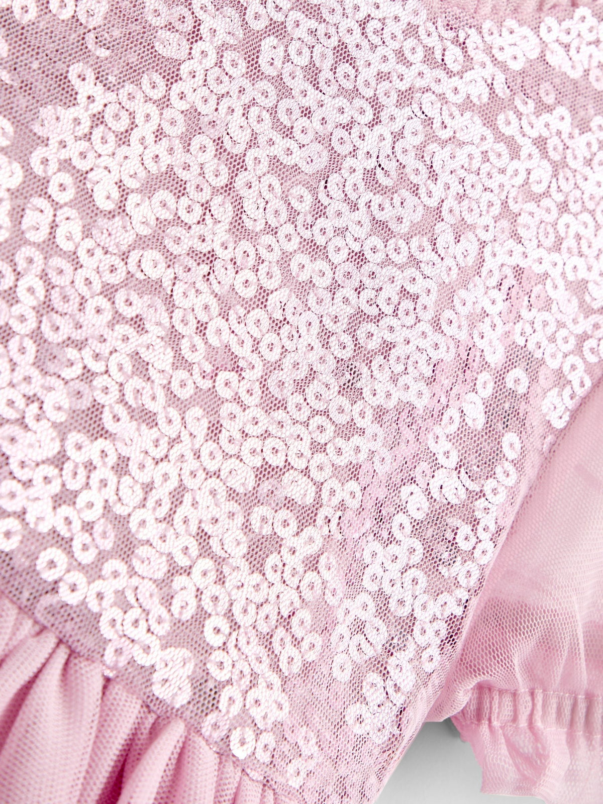 JoJo Maman Bébé Soft Pink Sequin & Tulle Bow Party Dress - image 5