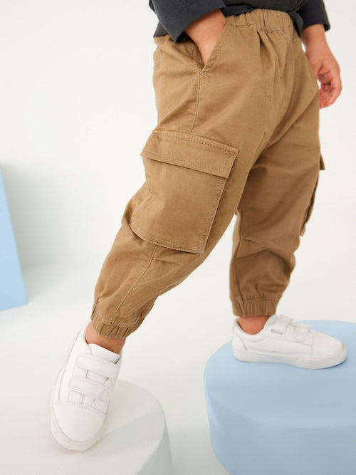 Tan Brown Regular Fit Cargo Trousers (3mths-7yrs) image 1