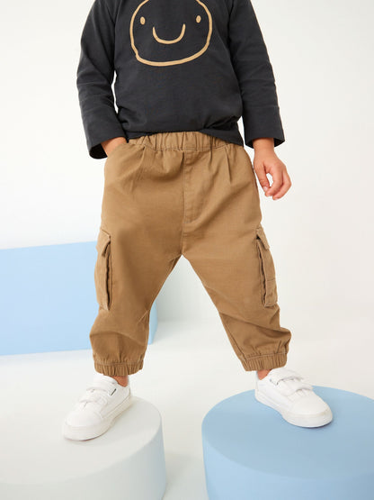 Tan Brown Regular Fit Cargo Trousers (3mths-7yrs) image 4