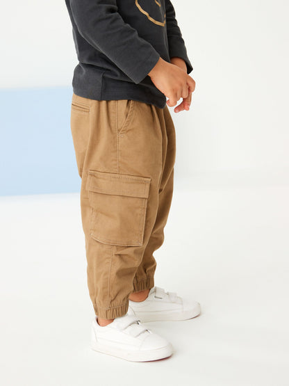 Tan Brown Regular Fit Cargo Trousers (3mths-7yrs) image 5