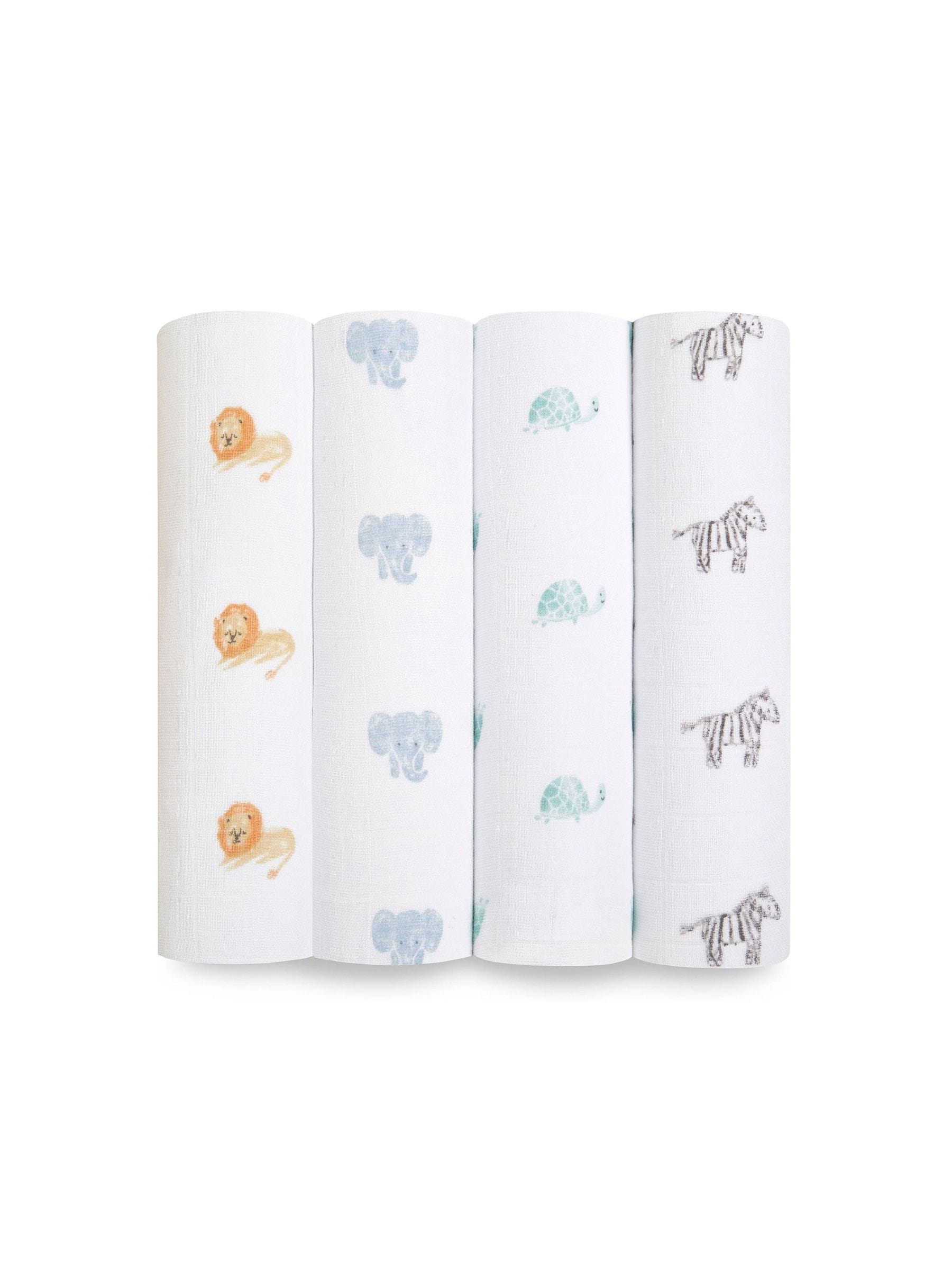 aden + anais Animal Kingdom Cotton Muslin Blankets 4 Pack image 1