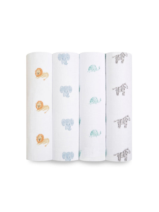 aden + anais Animal Kingdom Cotton Muslin Blankets 4 Pack image 1