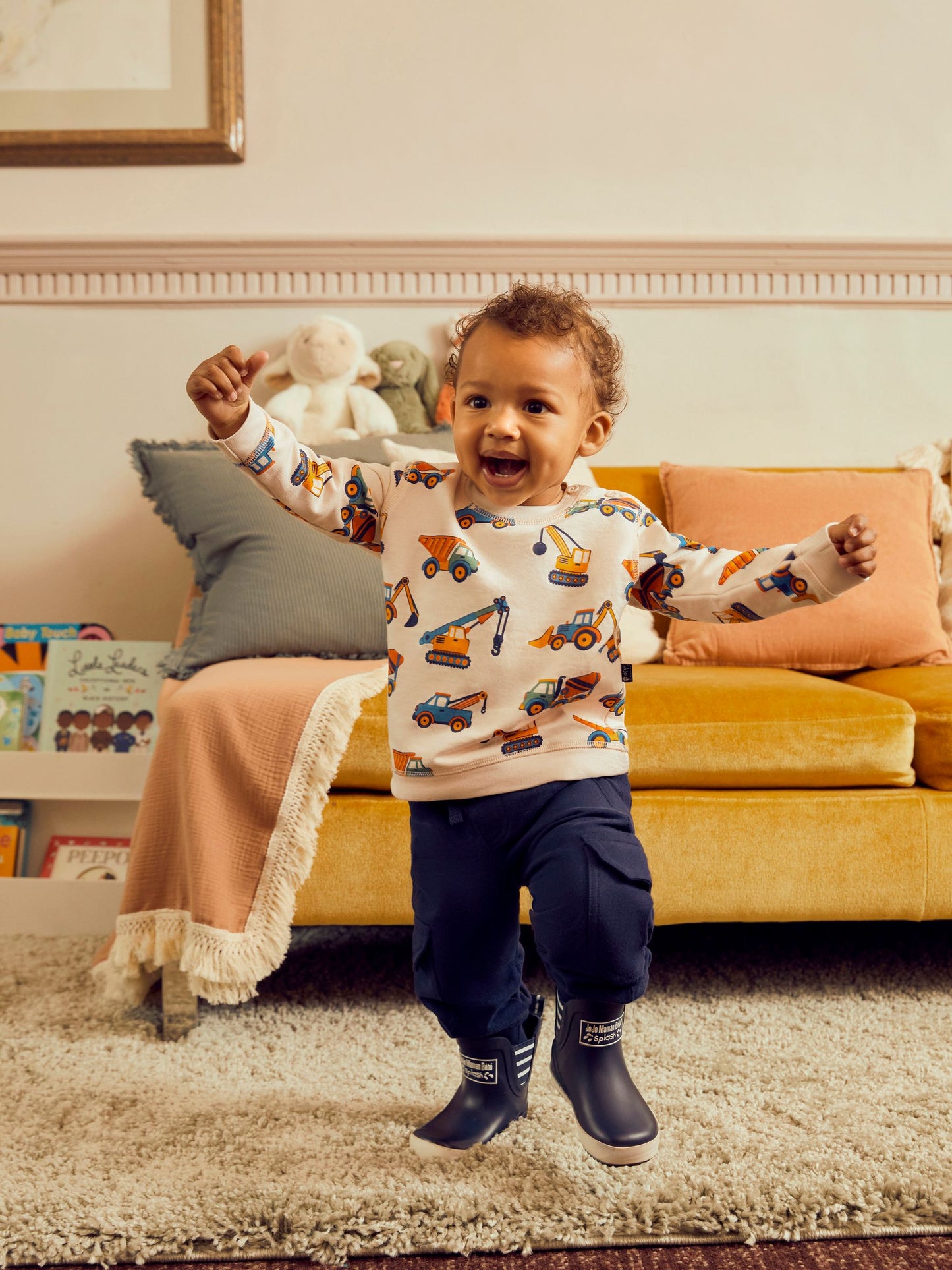 JoJo Maman Bébé Navy Blue & Khaki Green 2-Pack Cargo Joggers image 3