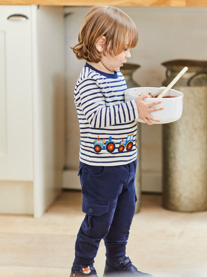 JoJo Maman Bébé Navy Blue & Khaki Green 2-Pack Cargo Joggers image 5
