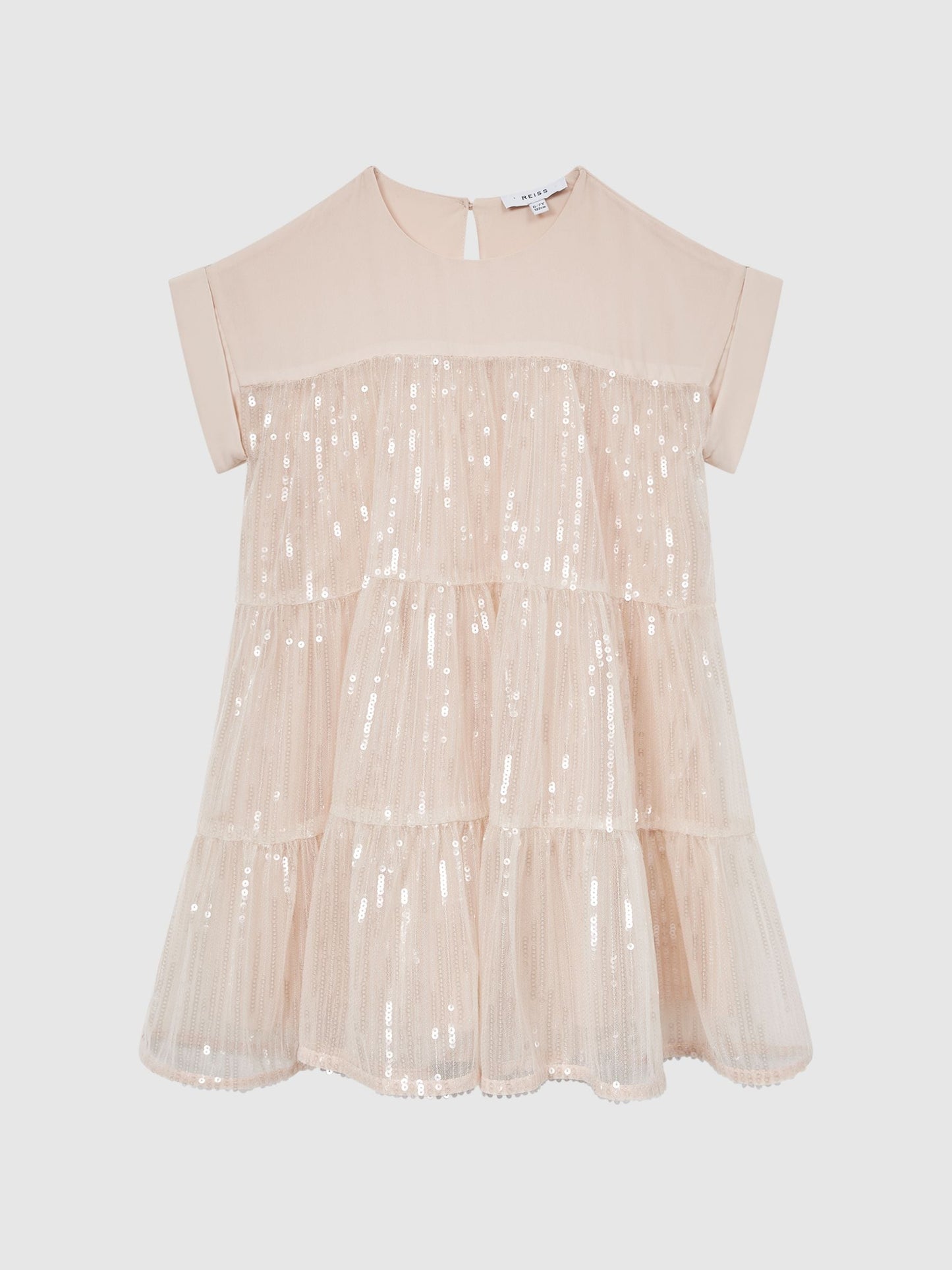 Dsiney Kidz - Reiss Pale Pink Luci 9-12 yrs Sequin Tiered Dress image 2