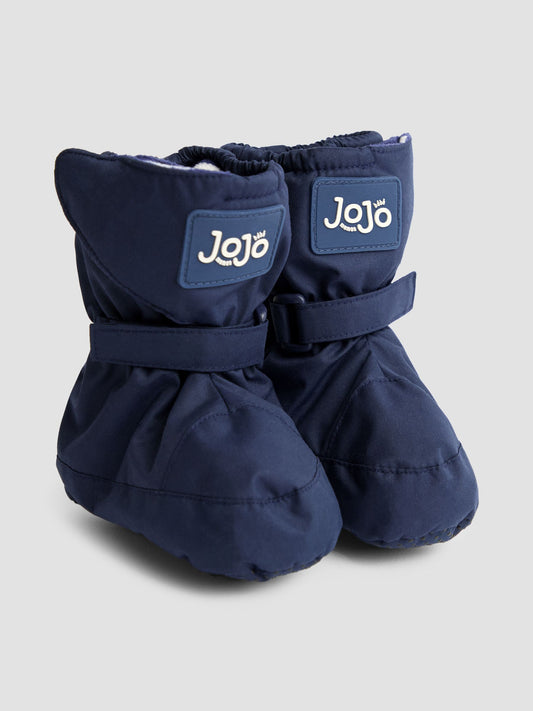 JoJo Maman Bébé Navy Blue Waterproof Fleece Lined Baby Booties image 1