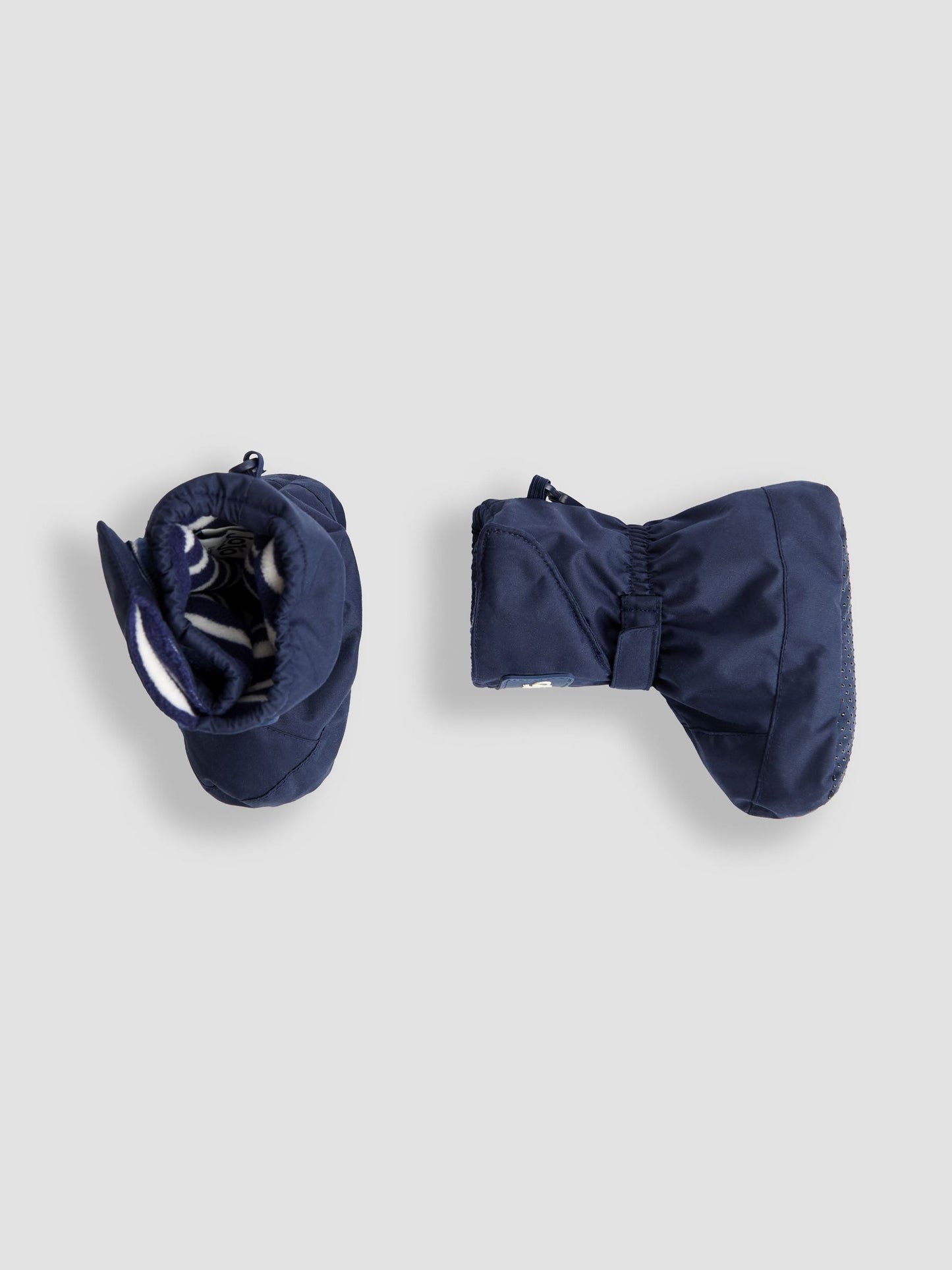JoJo Maman Bébé Navy Blue Waterproof Fleece Lined Baby Booties image 3