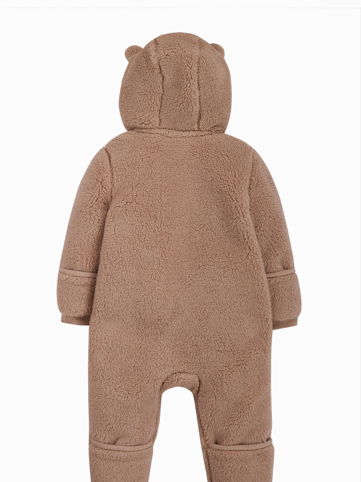 Frugi 100% Cotton Snuggle Fleece Brown Pramsuit All-In-One - image 3