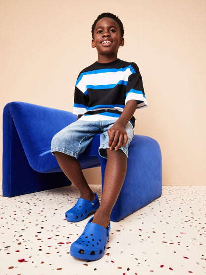 Crocs Cobalt Blue Kids Unisex Classic Clogs image 3