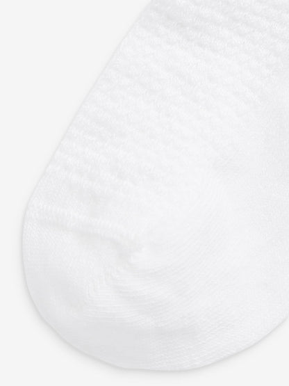 White 5 Pack Cotton Rich Ruffle Trainer Socks image 2