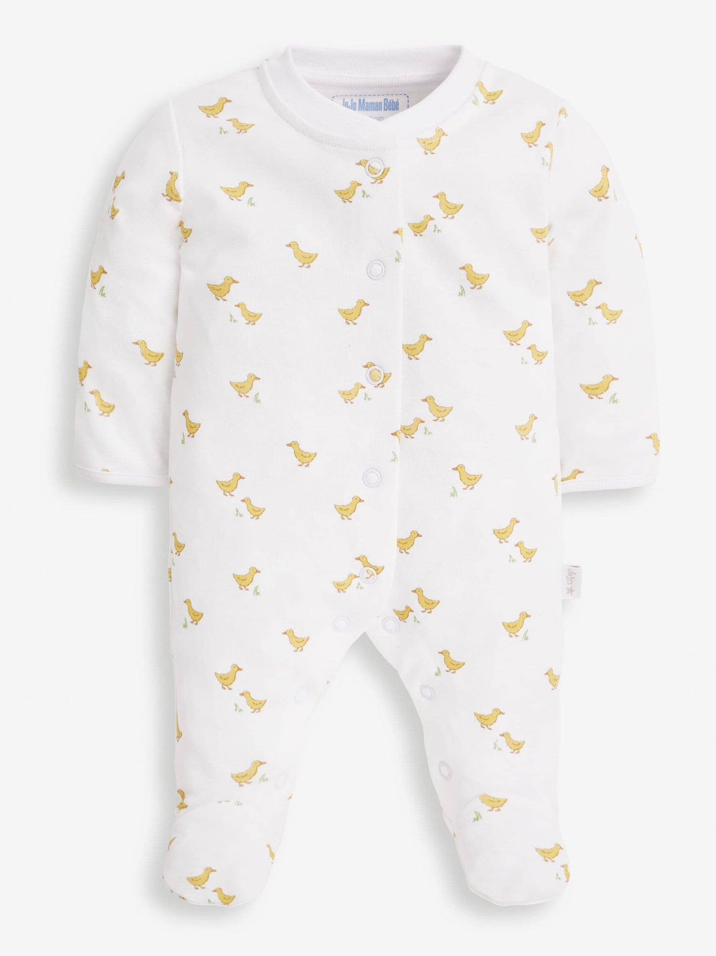 JoJo Maman Bébé Yellow Duck 2-Piece Baby Sleepsuit & Velour Jacket Set image 2