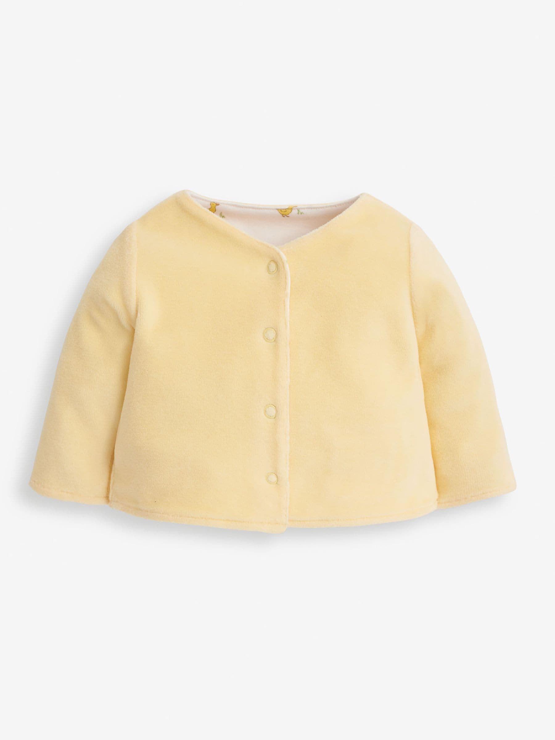 JoJo Maman Bébé Yellow Duck 2-Piece Baby Sleepsuit & Velour Jacket Set image 3