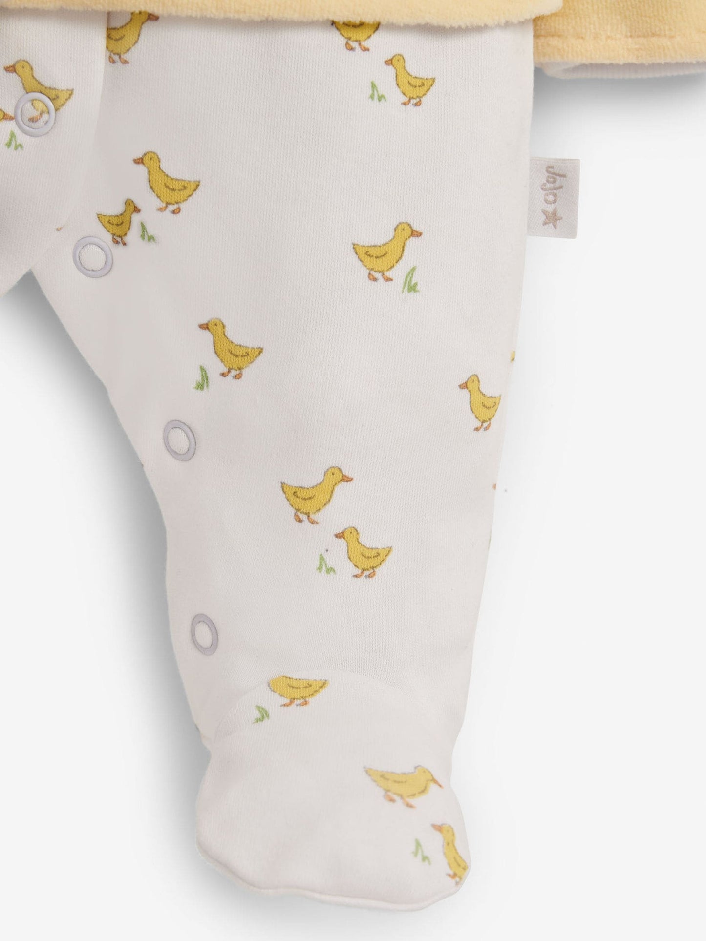 JoJo Maman Bébé Yellow Duck 2-Piece Baby Sleepsuit & Velour Jacket Set image 5