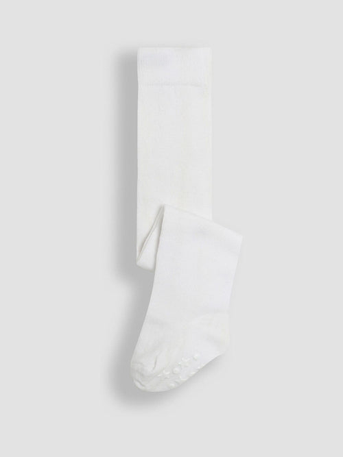 JoJo Maman Bébé White Cotton Rich Plain Tights image 1