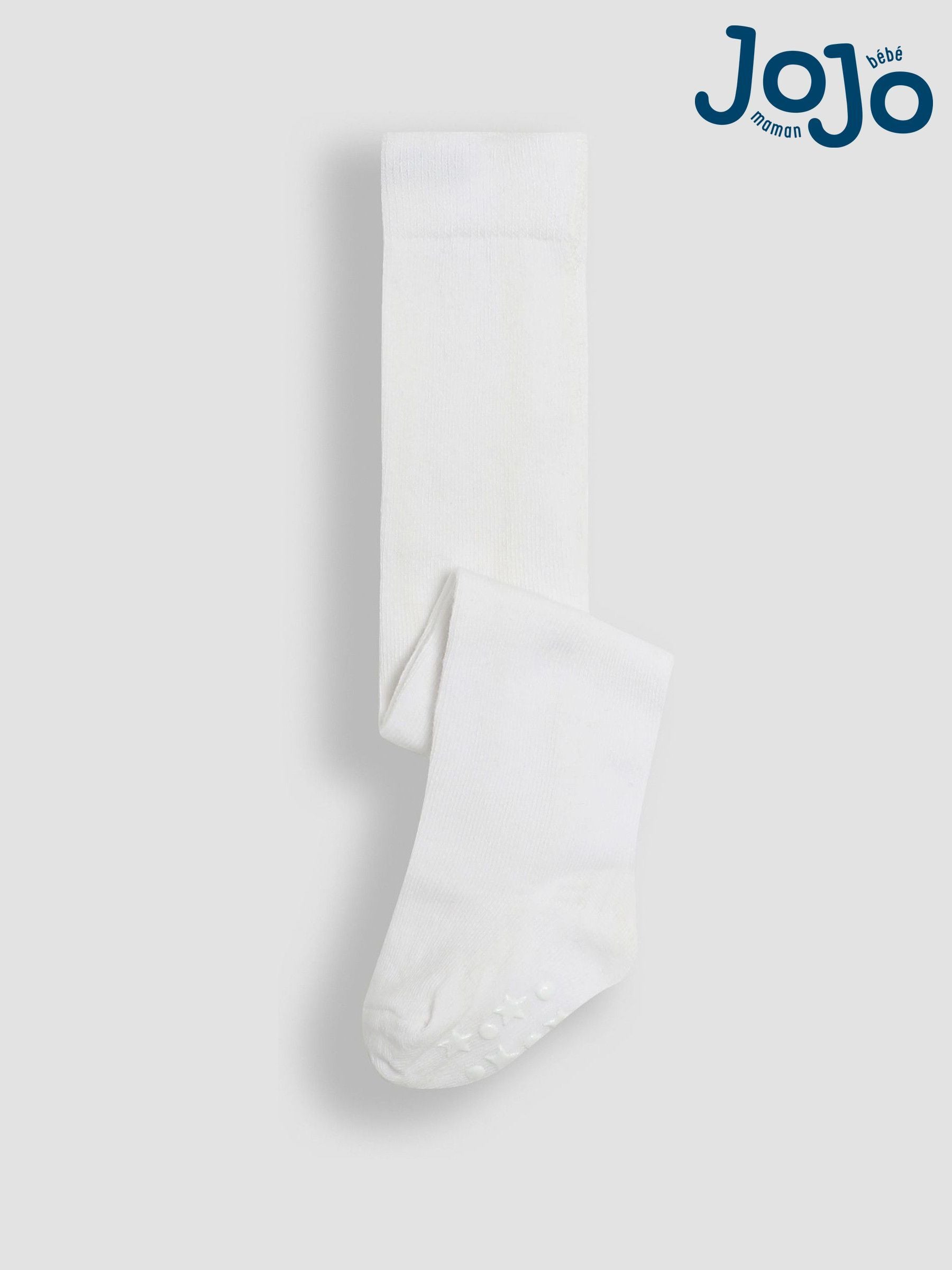 JoJo Maman Bébé White Cotton Rich Plain Tights image 5