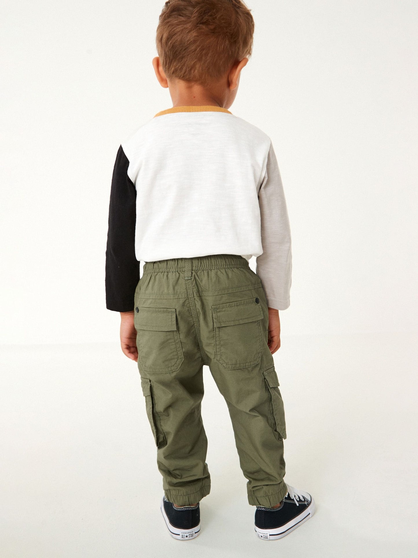 Khaki Green Lined Cargo Trousers (3mths-7yrs) image 3