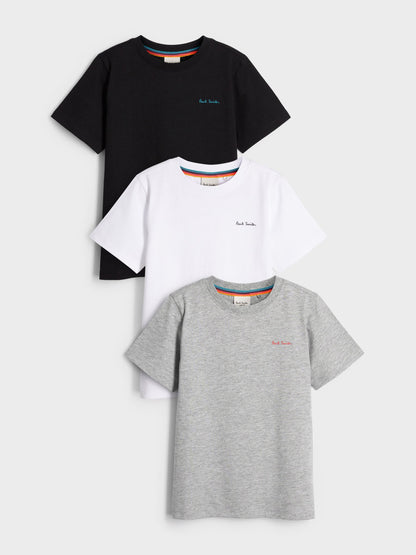 Dsiney Kidz - Paul Smith Junior Multi Signature T-Shirts 3 Pack image 1