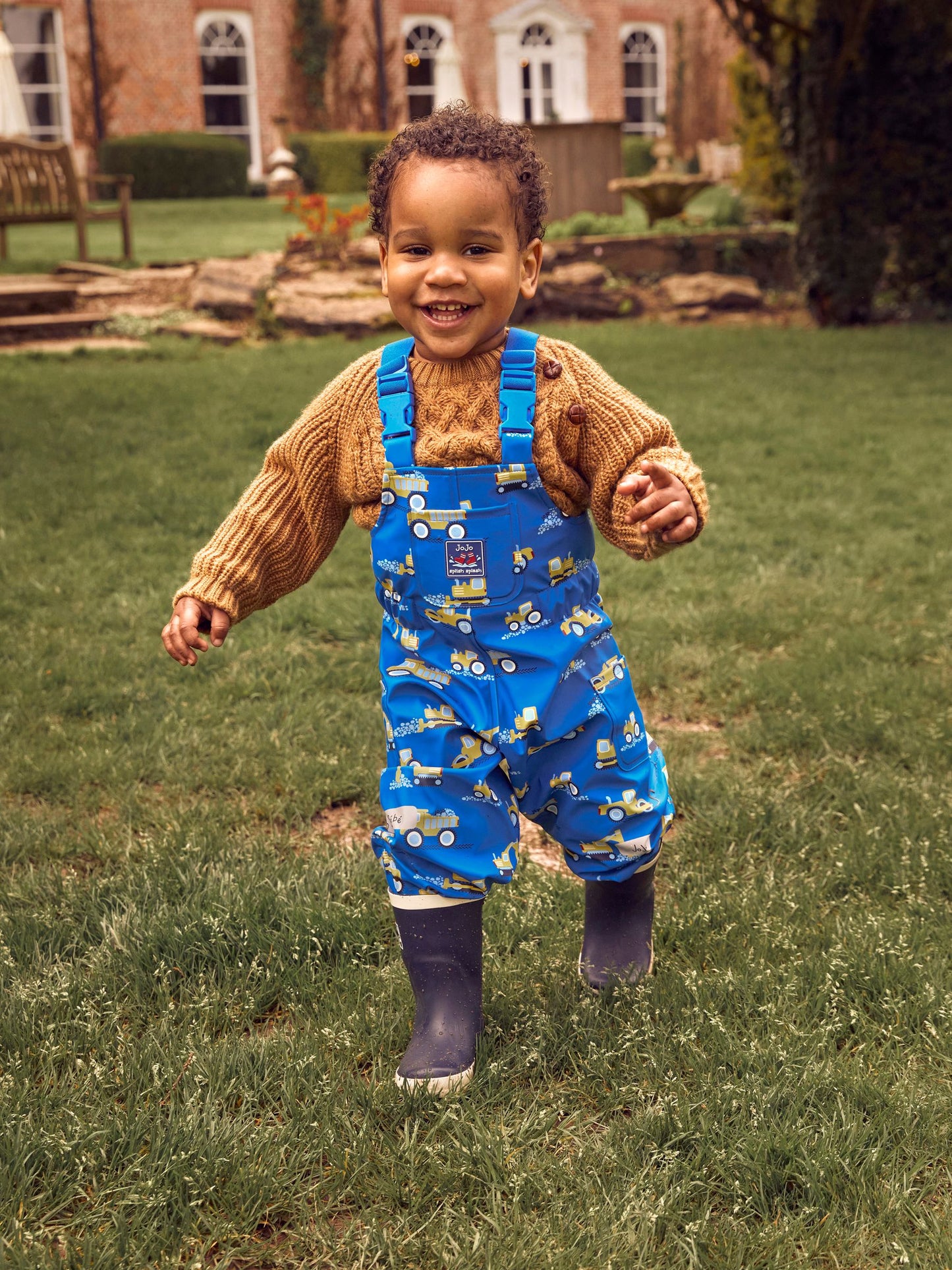 JoJo Maman Bébé Navy Blue Contrast Trim Lined Wellies image 2