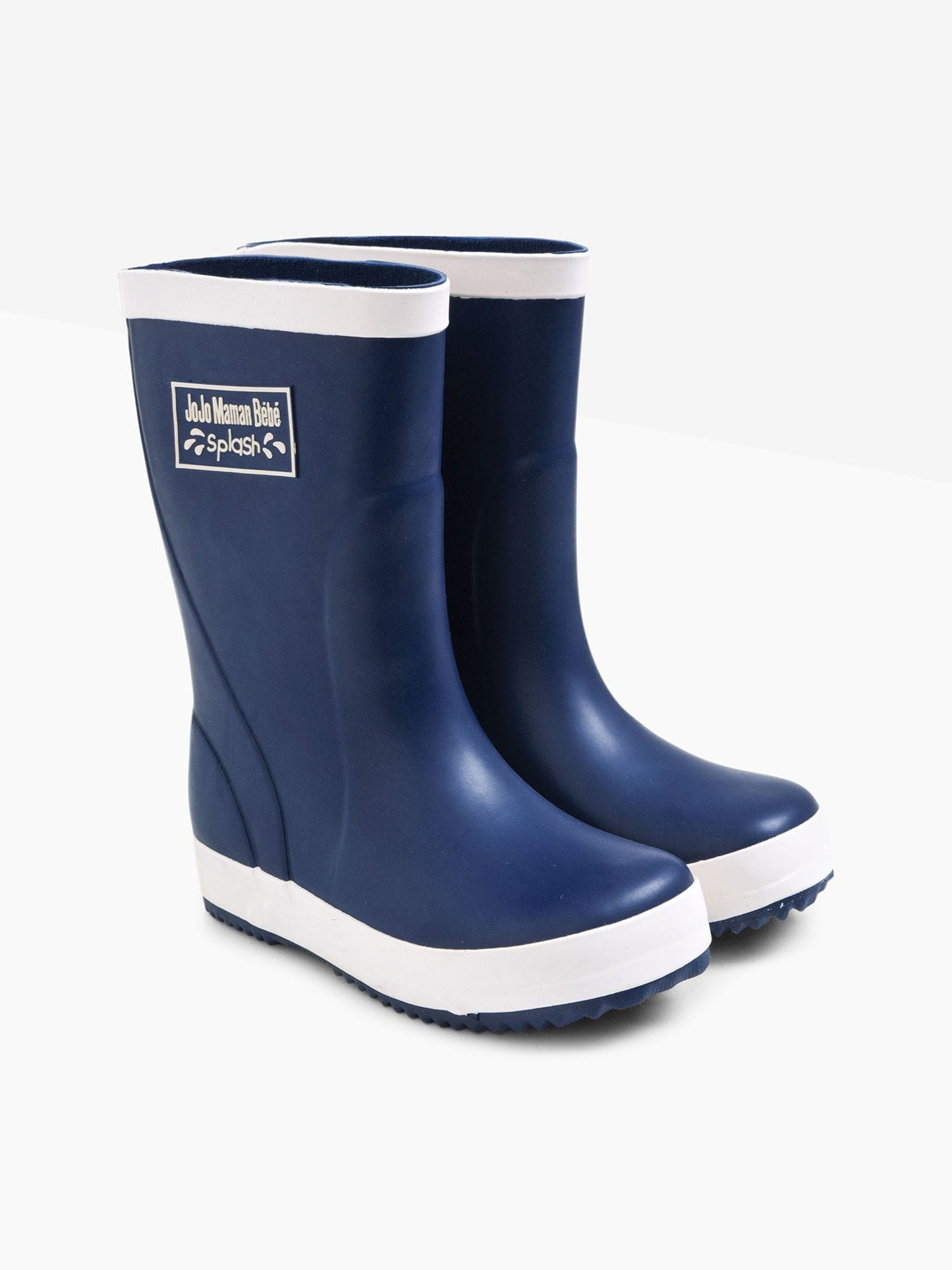 JoJo Maman Bébé Navy Blue Contrast Trim Lined Wellies image 3