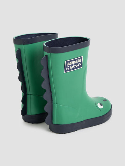 JoJo Maman Bébé Green Dino Printed Lined Wellies image 5