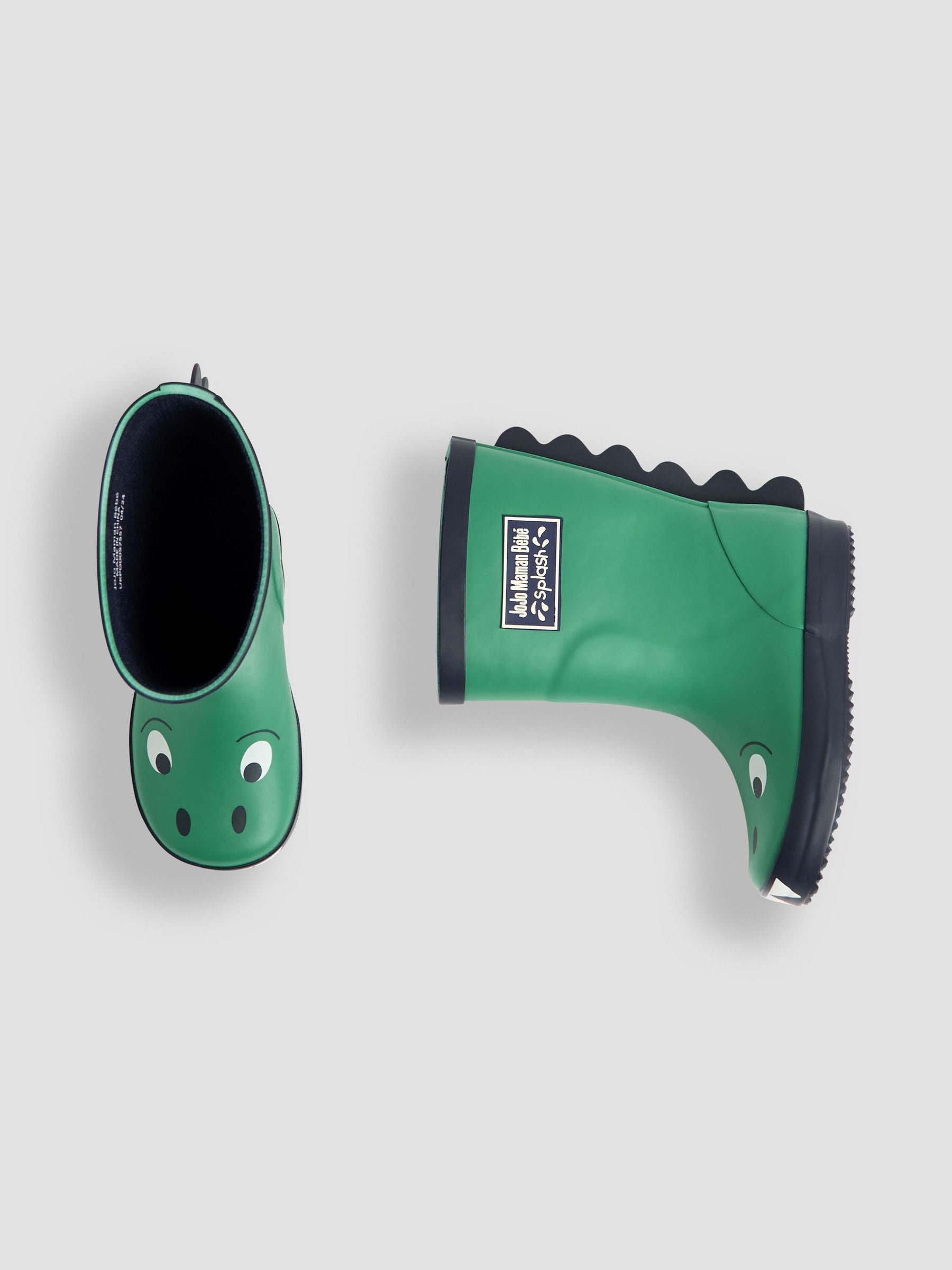 JoJo Maman Bébé Green Dino Printed Lined Wellies image 7