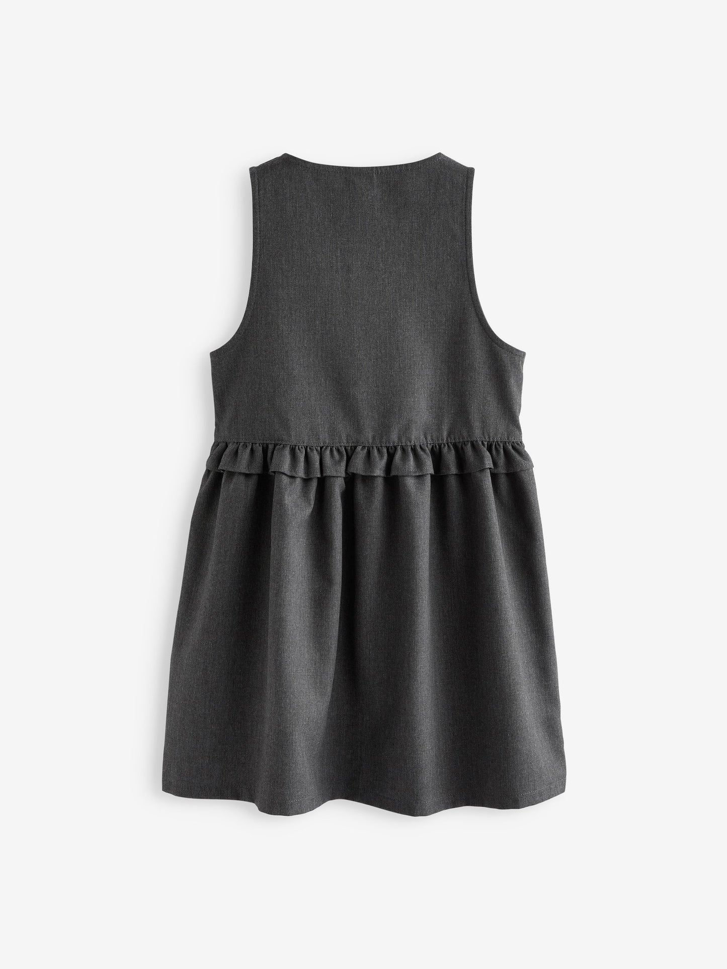 Grey Zip Front Frill Waist School Pinafore Dress (3-14yrs) image 5