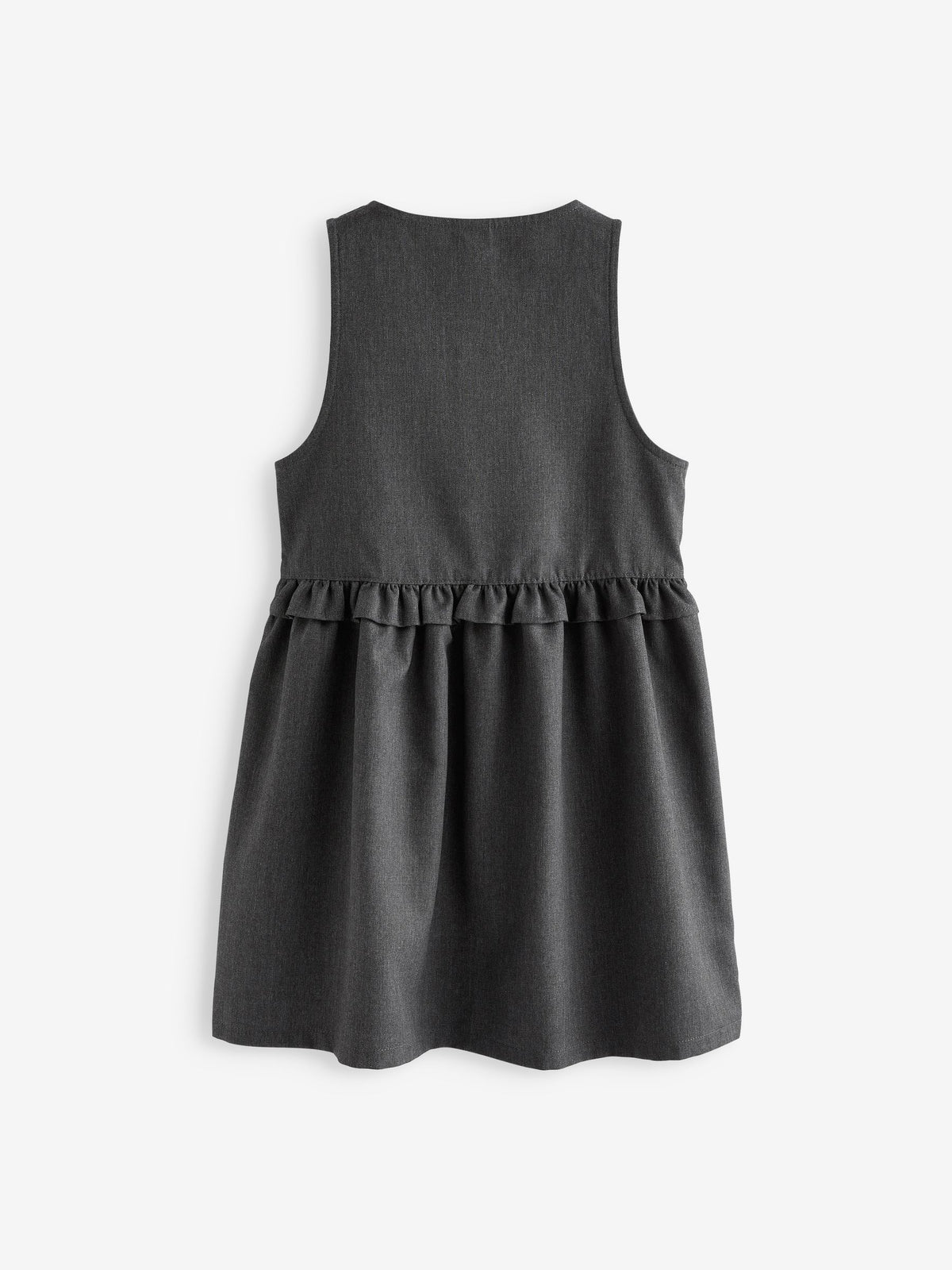 Dsiney Kidz - Grey Zip Front Frill Waist School Pinafore Dress (3-14yrs) image 6