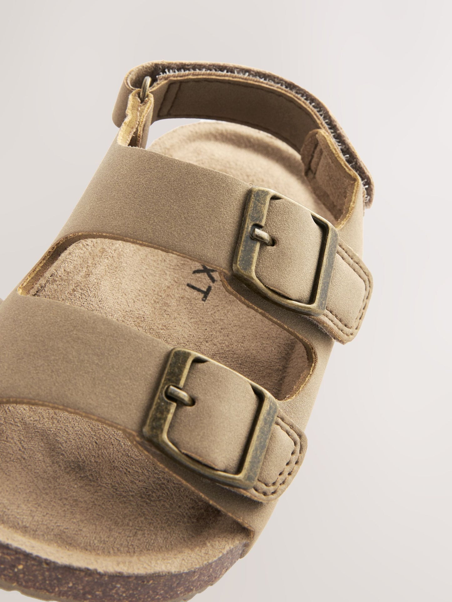 Stone Beige Standard Fit (F) Double Buckle Cushioned Footbed Sandals image 3