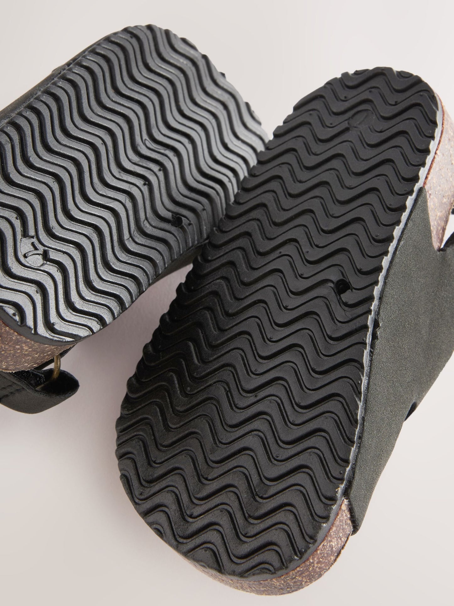 Black Standard Fit (F) Double Buckle Cushioned Footbed Sandals image 4