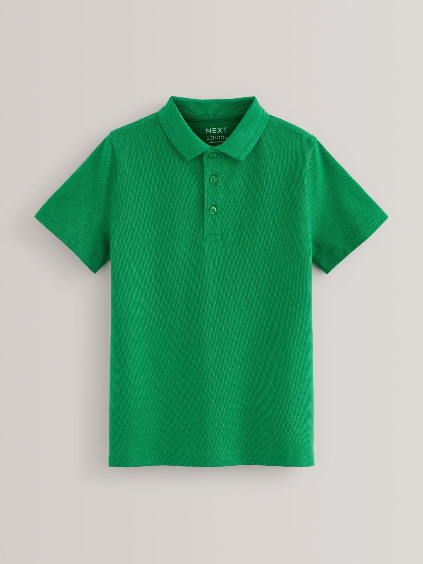 Dsiney Kidz - Green Regular Fit Cotton School Short Sleeve Polo Shirts 2 Pack (3-16yrs) image 6