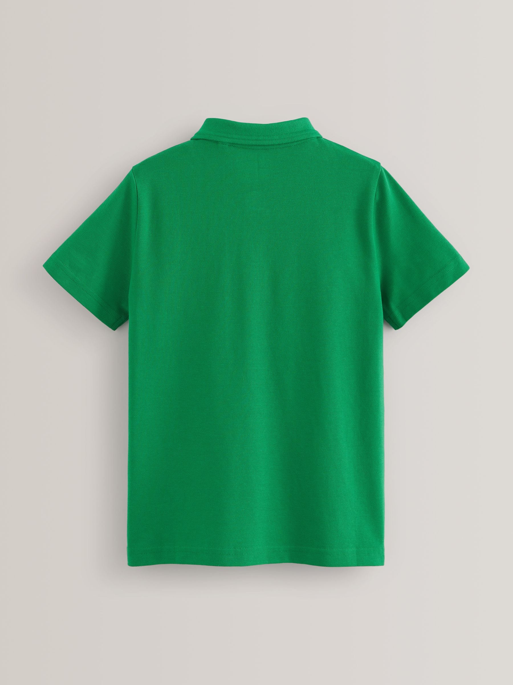 Dsiney Kidz - Green Regular Fit Cotton School Short Sleeve Polo Shirts 2 Pack (3-16yrs) image 7