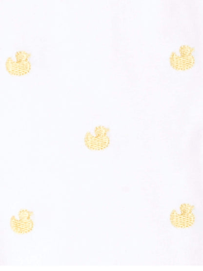JoJo Maman Bébé Yellow Duck Embroidered Cotton Baby Sleepsuit image 3