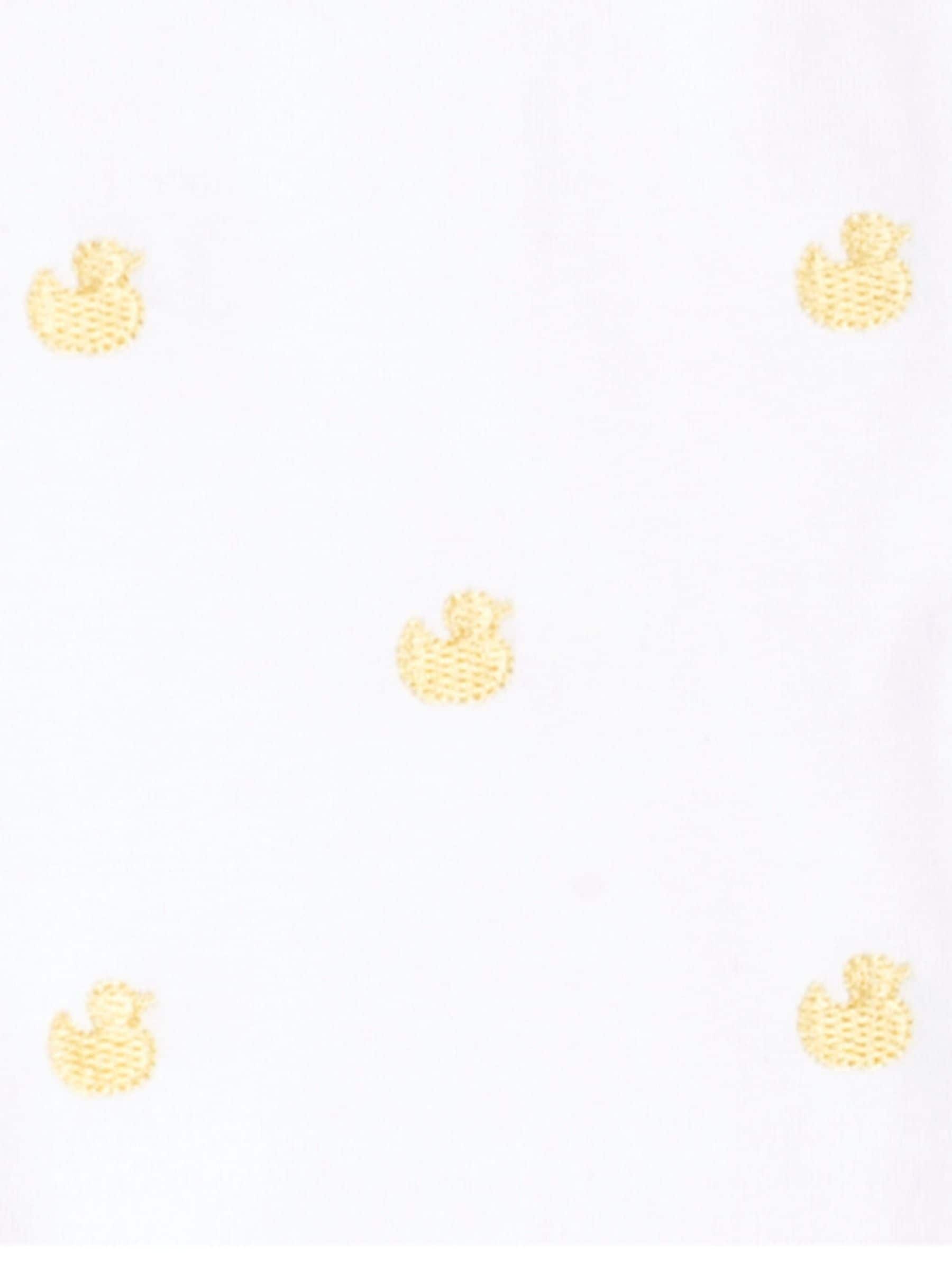 JoJo Maman Bébé Yellow Duck Embroidered Cotton Baby Sleepsuit image 3