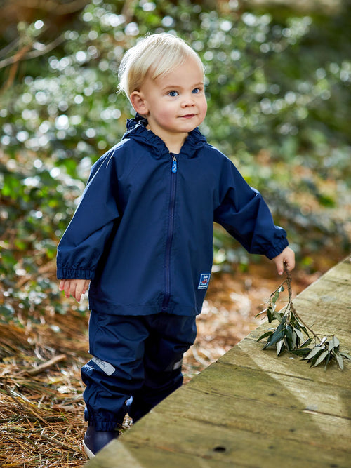 JoJo Maman Bébé Navy Blue Pack-Away Waterproof Trousers image 1