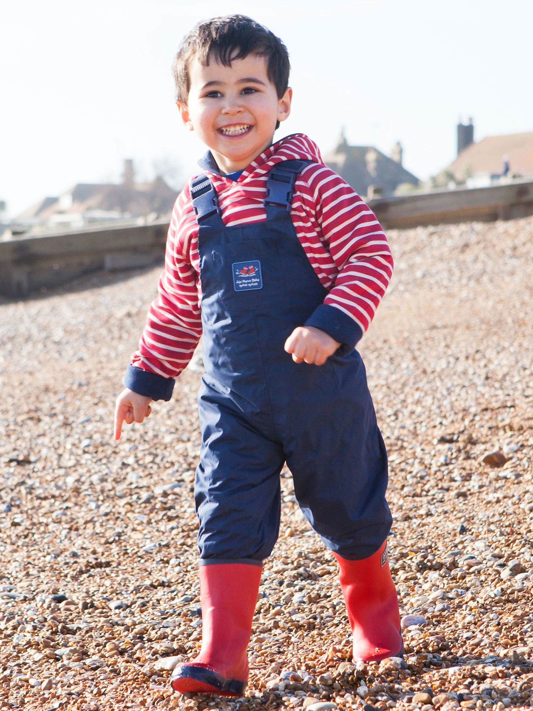 Dsiney Kidz - JoJo Maman Bébé Navy Blue Pack-Away Waterproof Dungarees image 1
