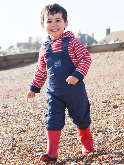 Dsiney Kidz - JoJo Maman Bébé Navy Blue Pack-Away Waterproof Dungarees image 1