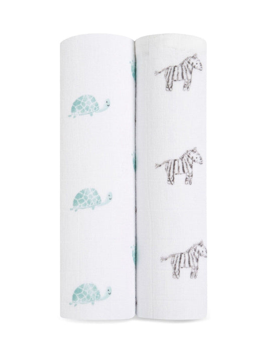 aden + anais White Large Cotton Muslin Blankets 2 Pack image 1
