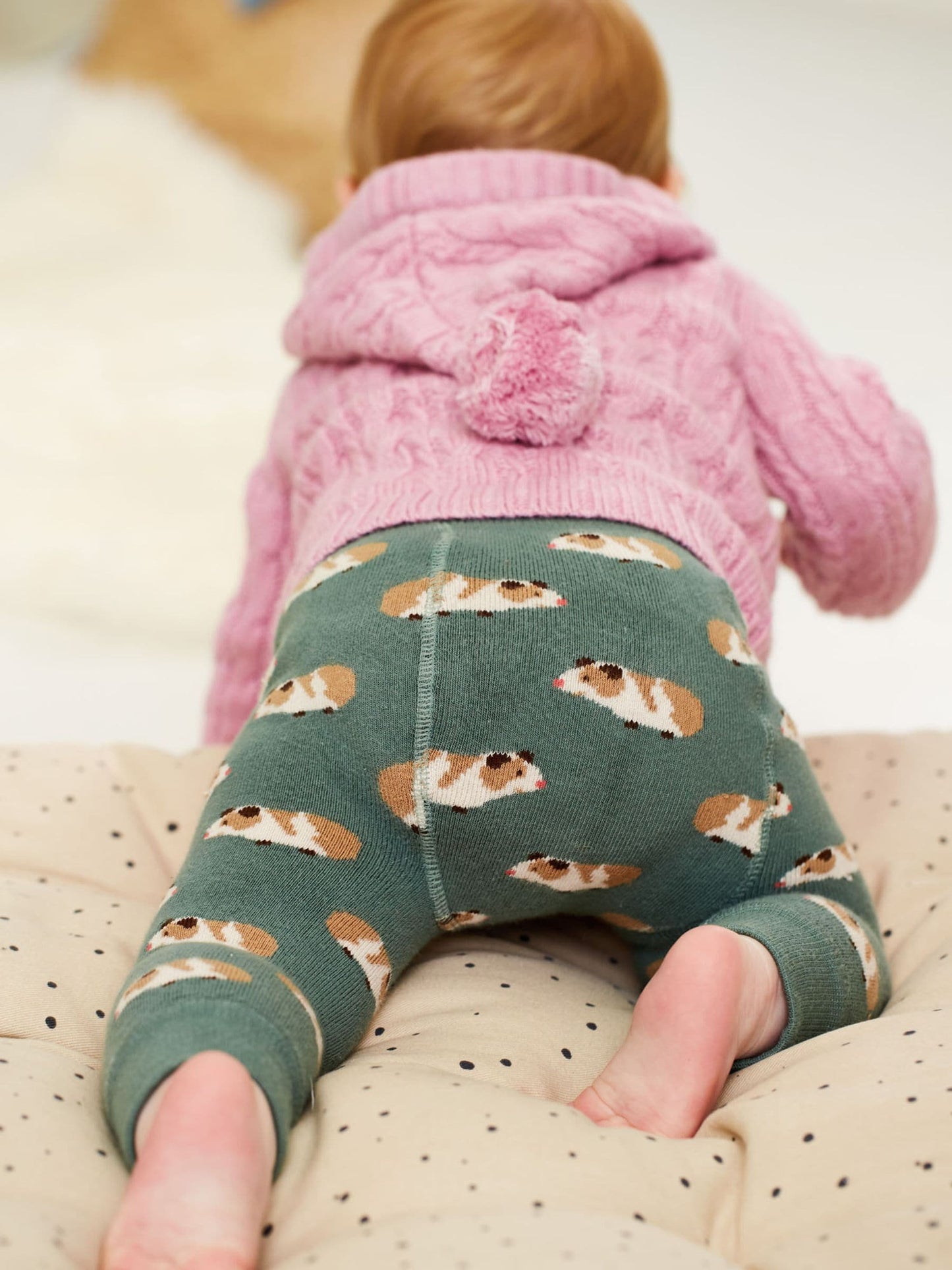 JoJo Maman Bébé Green Guinea Pig Extra Thick Leggings image 1