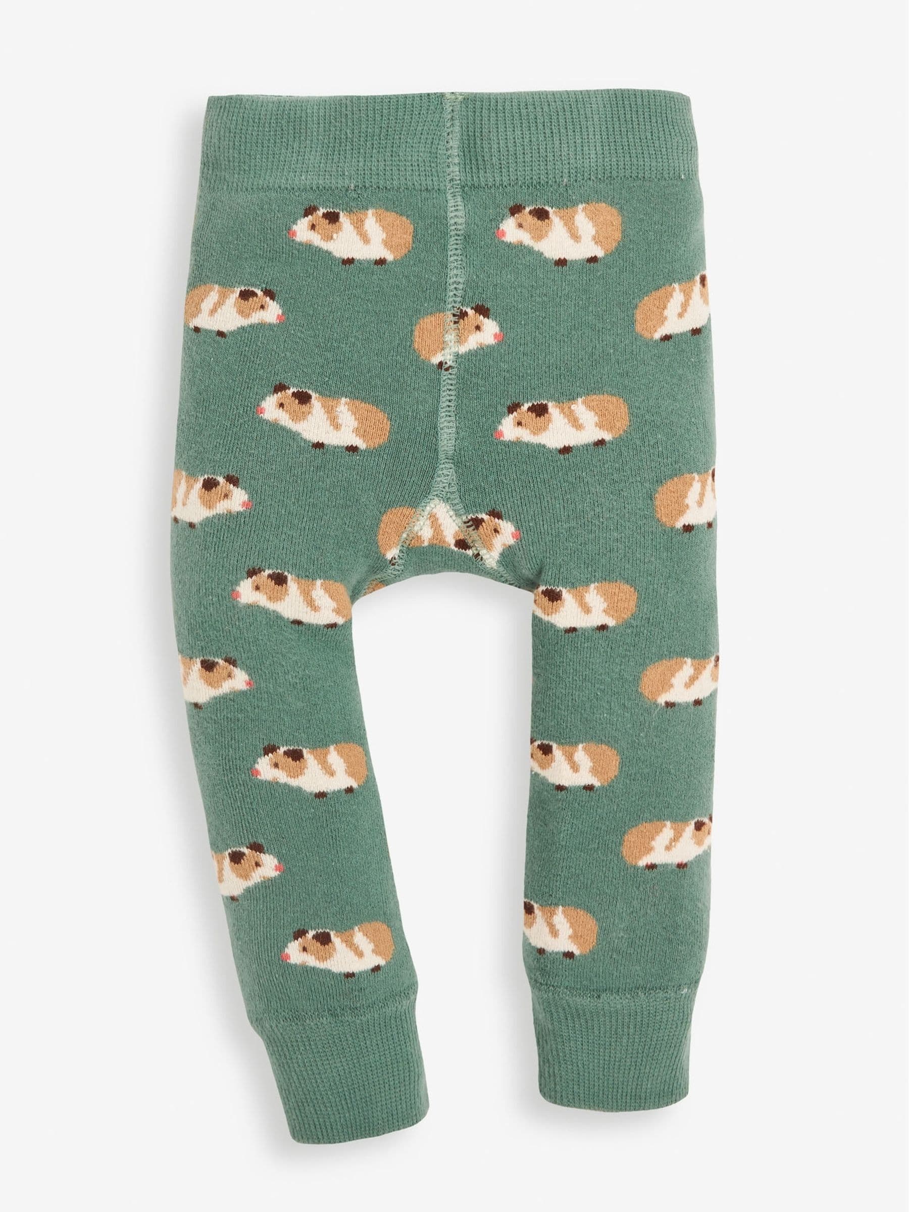 JoJo Maman Bébé Green Guinea Pig Extra Thick Leggings image 3