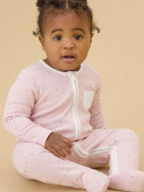 MORI Pink Spot 2 Way Zip-Up Clever Sleepsuit image 1